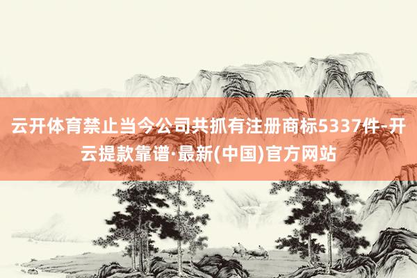 云开体育禁止当今公司共抓有注册商标5337件-开云提款靠谱·最新(中国)官方网站