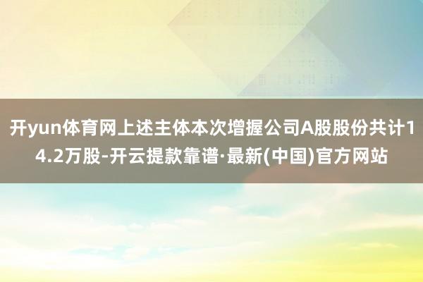 开yun体育网上述主体本次增握公司A股股份共计14.2万股-开云提款靠谱·最新(中国)官方网站