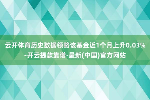 云开体育历史数据领略该基金近1个月上升0.03%-开云提款靠谱·最新(中国)官方网站