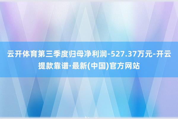 云开体育第三季度归母净利润-527.37万元-开云提款靠谱·最新(中国)官方网站