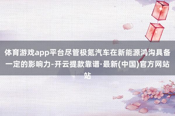 体育游戏app平台尽管极氪汽车在新能源鸿沟具备一定的影响力-开云提款靠谱·最新(中国)官方网站